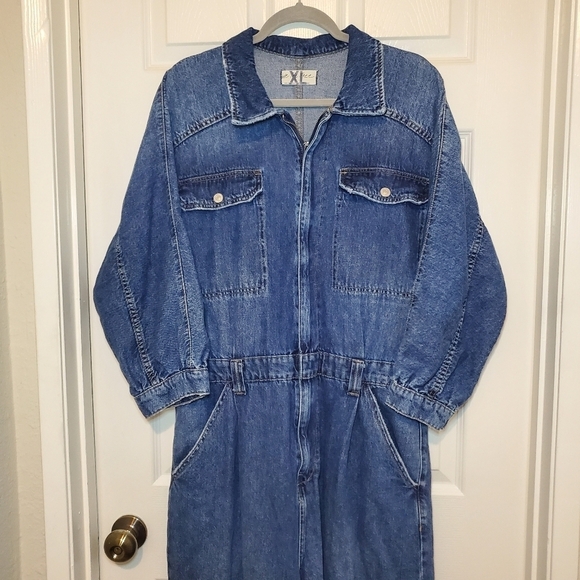 We The Free Sammie Denim Coverall Sz XL - Picture 3 of 16